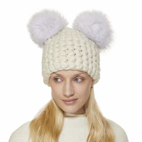  Mischa Lampert 모자 미샤 램퍼트 화이트 미키 + 화이트 XL 폼폼 - OTHER BRANDS