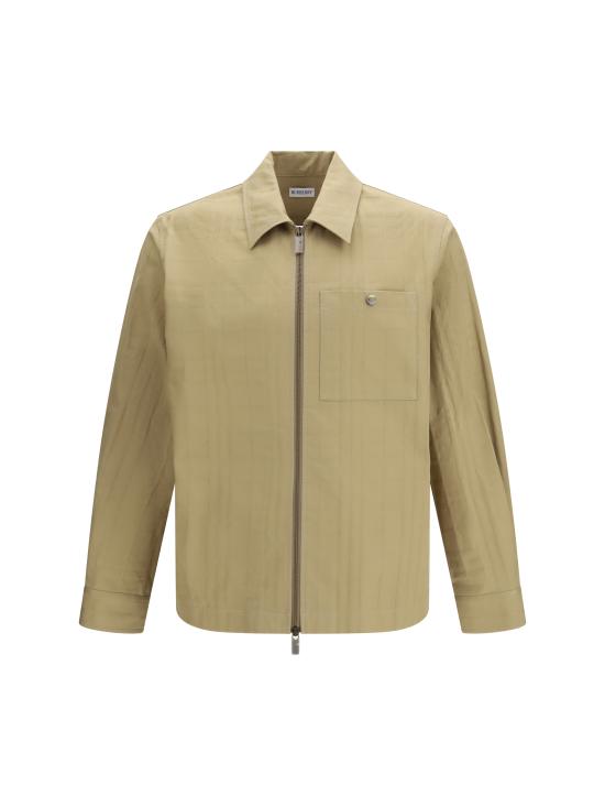 26SS 버버리 체크 코튼 지퍼 오버셔츠 8121988 C4776 BEIGE