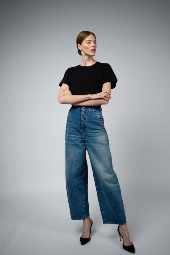  산티클레르 바디수트 티셔츠 젠 오가닉 코튼 크루넥 바디수트 블랙