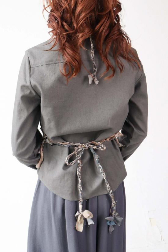  카렘 블라우스 커넥트 2 핸드니트 실크 크롭 홀터넥 타이 탑 - KAAREM