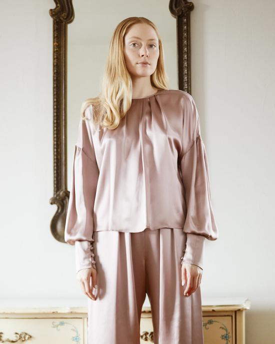  잉가 레나 블라우스 Inga Lena Ylva 새틴  미스티 로즈 - INGA-LENA