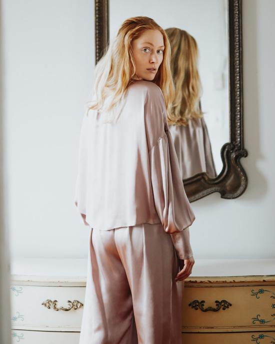  잉가 레나 블라우스 Inga Lena Ylva 새틴  미스티 로즈 - INGA-LENA