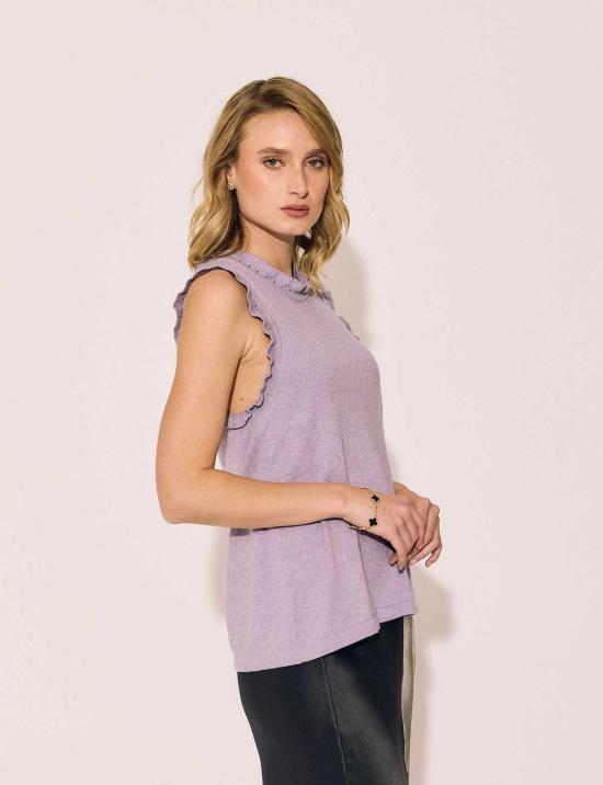  린제이 니콜라스 뉴욕 민소매 티셔츠 린지 니콜라스 뉴욕 프릴 크루넥 쉘 크로커스 - LINDSAY NICHOLAS NEW YORK