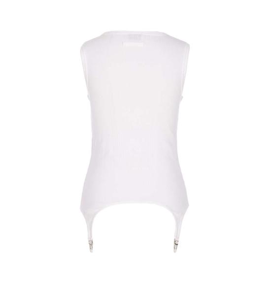  장 폴 고티에 민소매 티셔츠 란제리 가터 탱크탑 화이트 - JEAN PAUL GAULTIER