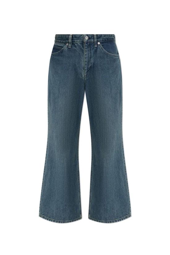  질샌더 데님 팬츠 질 샌더+ 플레어 크롭 진 블루