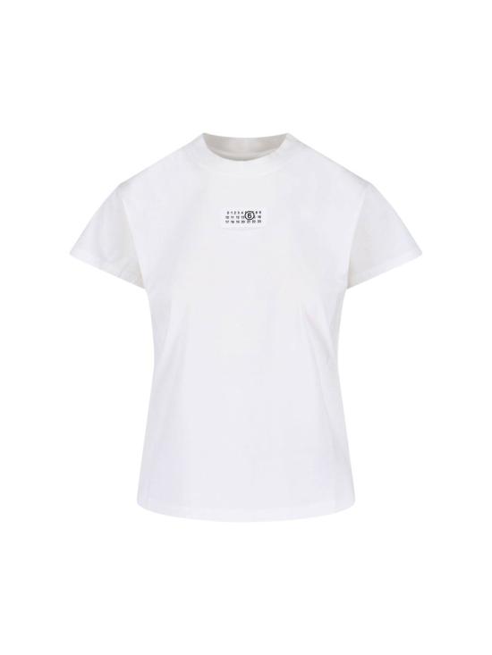  MM6 메종마르지엘라 반팔 티셔츠 Mm6 메종 마르지엘라 로고 티셔츠 화이트