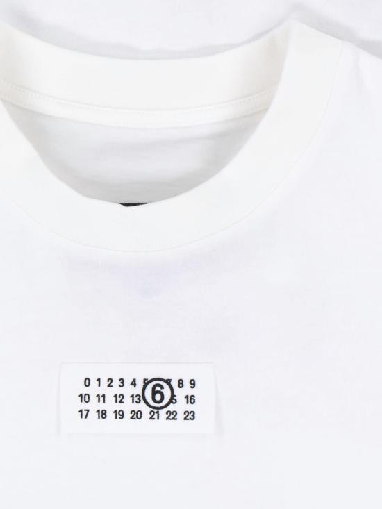  MM6 메종마르지엘라 반팔 티셔츠 Mm6 메종 마르지엘라 로고 티셔츠 화이트 - MM6 MAISON MARGIELA