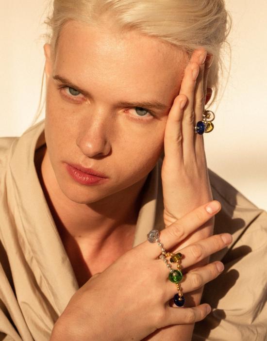  클레드 반지 도넛 볼 링 골드 - CLED