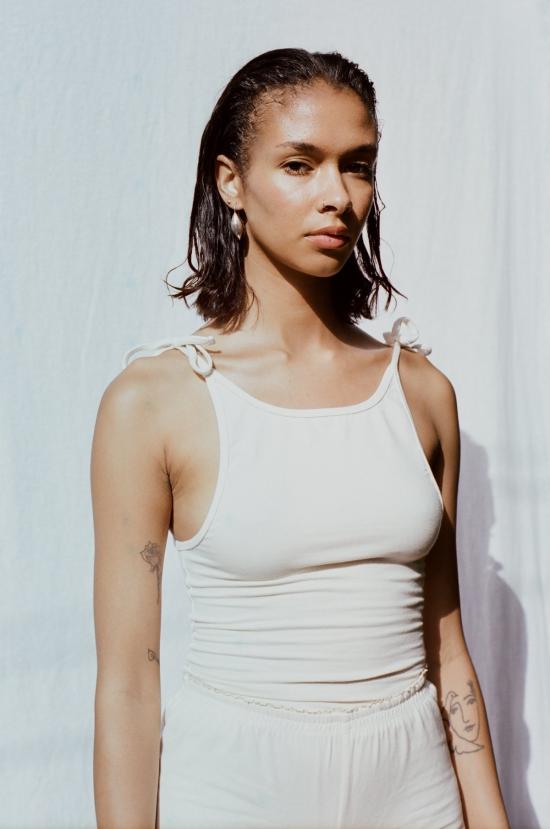  마레 퍼페투아 민소매 티셔츠 Mare Perpetua Lume 탑 화이트 - MARE PERPETUA