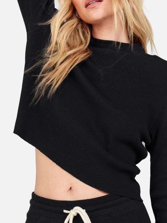  메이트 더 레이블 긴팔 티셔츠 메이트 더 라벨 오가닉 써멀 박시 크롭 블랙