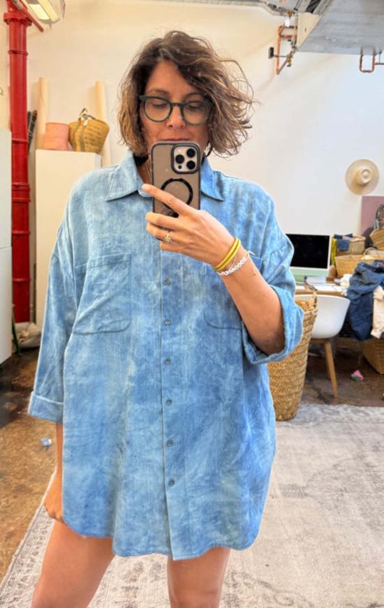  11.11 ELEVEN ELEVEN 데님 셔츠 1111 일레븐 일레븐 워시드 페인터스 셔츠 인디고