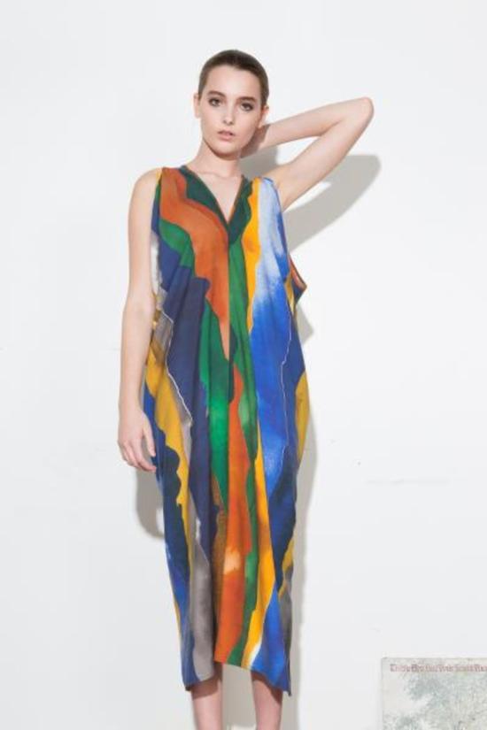  에이치 프레드릭손 롱 원피스 H. Fredriksson 랜드스케이프 롱 스티나 드레스 멀티