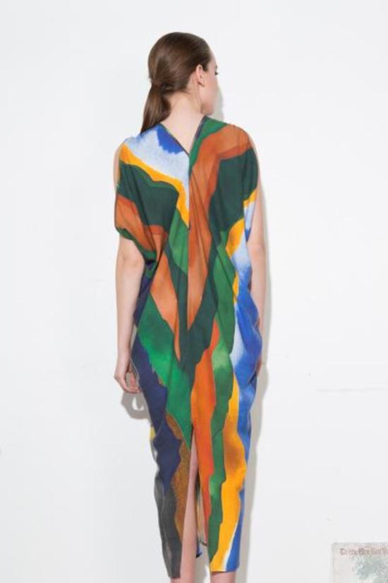  에이치 프레드릭손 롱 원피스 H. Fredriksson 랜드스케이프 롱 스티나 드레스 멀티 - H FREDRIKSSON