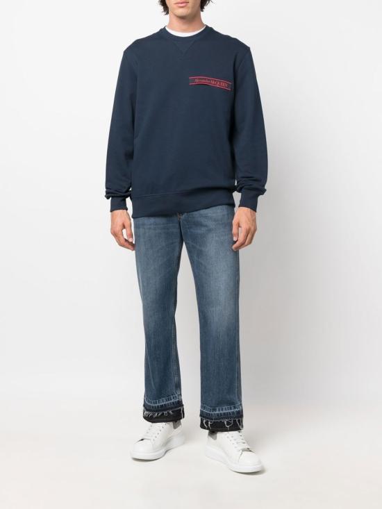  알렉산더 맥퀸 데님 팬츠 데님 코튼 진 블루 - ALEXANDER MCQUEEN