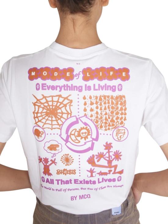  알렉산더 맥퀸 반팔 티셔츠 (McQ) 로고 티셔츠 화이트 - ALEXANDER MCQUEEN