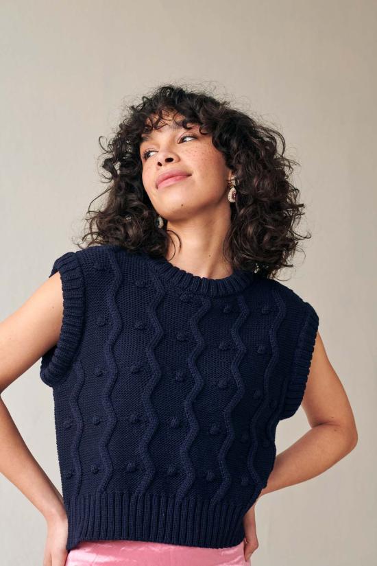  지지 니트웨어 베스트 버블 - GIGI KNITWEAR