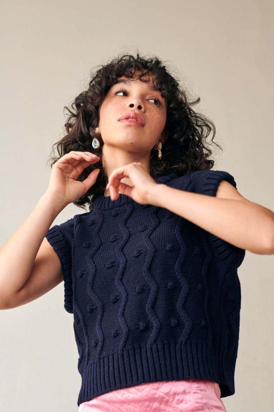  지지 니트웨어 베스트 버블 - GIGI KNITWEAR