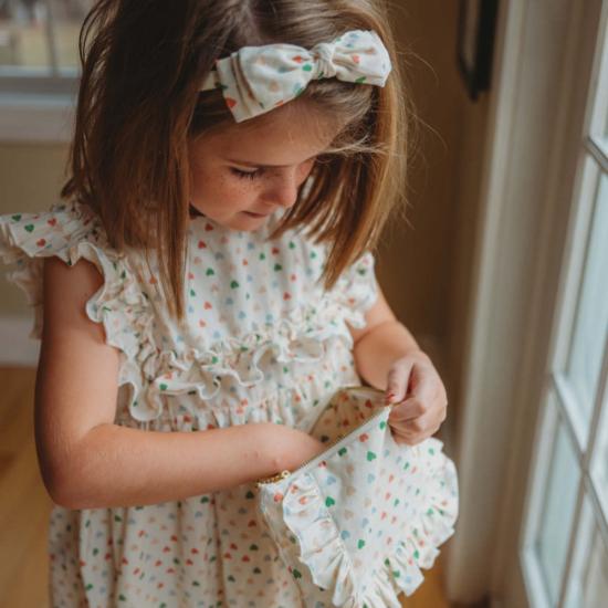  [키즈] Piper&Cloth 크로스백 파이퍼앤클로스 키즈 하트 지퍼 파우치, 러브 인 블룸 - OTHER BRANDS