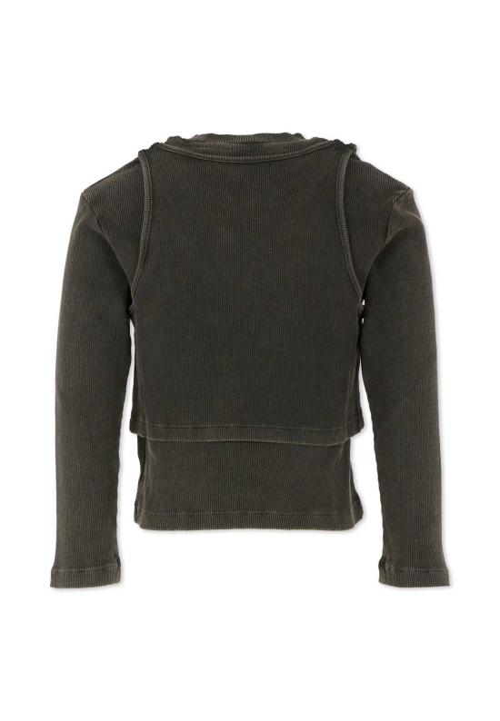  [키즈] 오프화이트 탑 오프 화이트 그레이 로고 크롭 티셔츠 그레이 - OFF WHITE