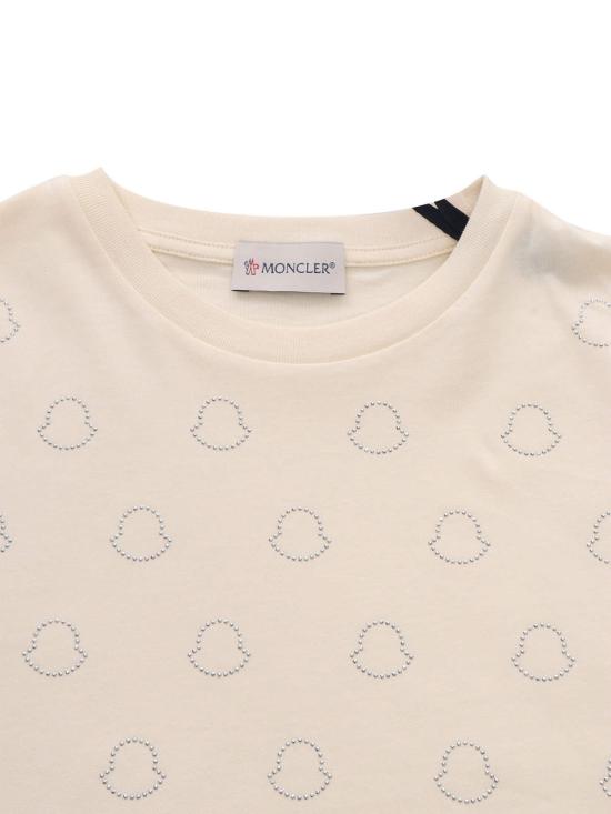  [키즈] 몽클레어 트레이닝 상의 몽클레르 아동용 티셔츠 (로고 포함, 크림색) - MONCLER