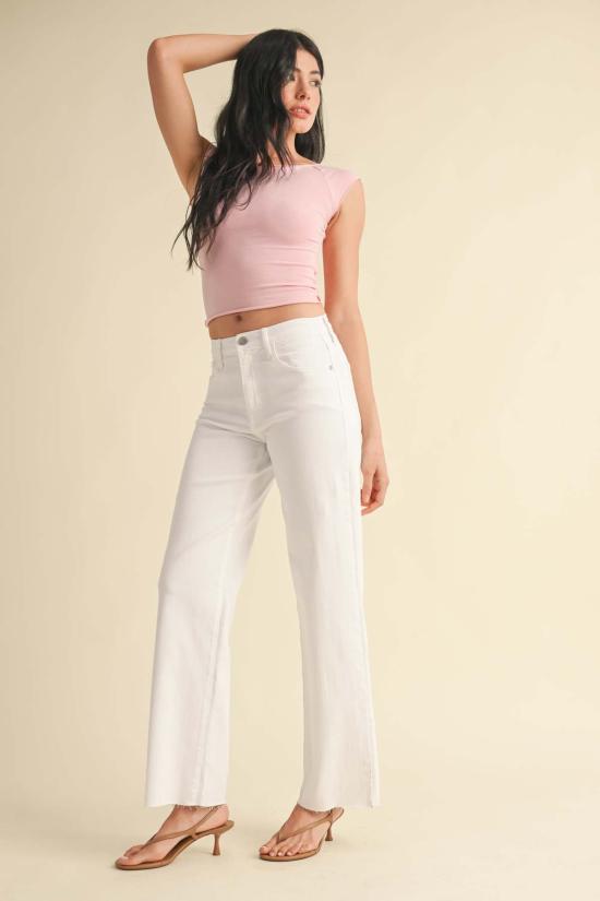  저스트 블랙 데님 데님 팬츠 슬림 팔라초 미디엄 데님 - JUST BLACK DENIM