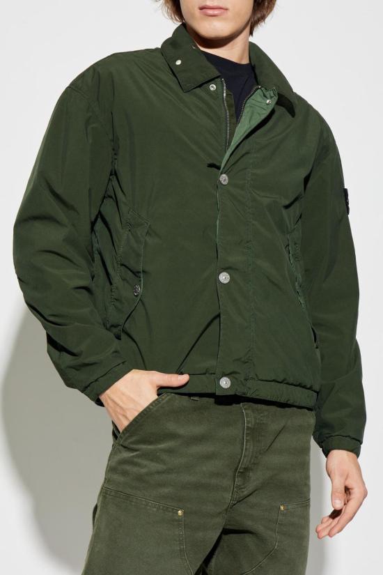  스톤 아일랜드 자켓 로고 패치 재킷 (녹색) - STONE ISLAND