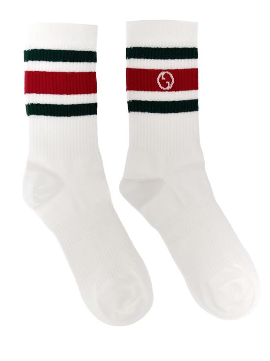  구찌 양말 Nastro 웹 로고  화이트 - GUCCI