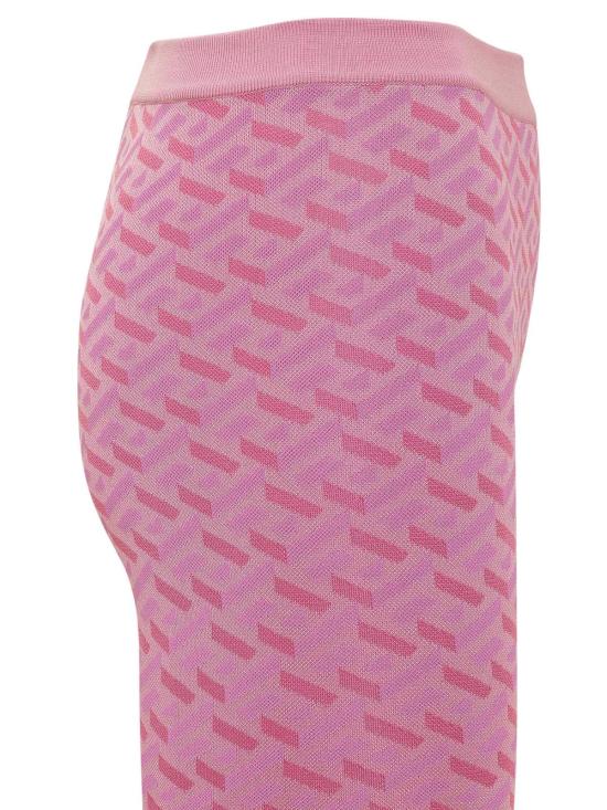  베르사체 레깅스 그리스 프린트 핑크 푸시아 자카드 - VERSACE