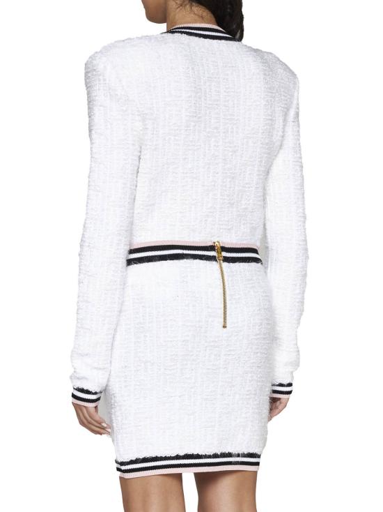  발망 미디 스커트 모노그램 니트 - BALMAIN