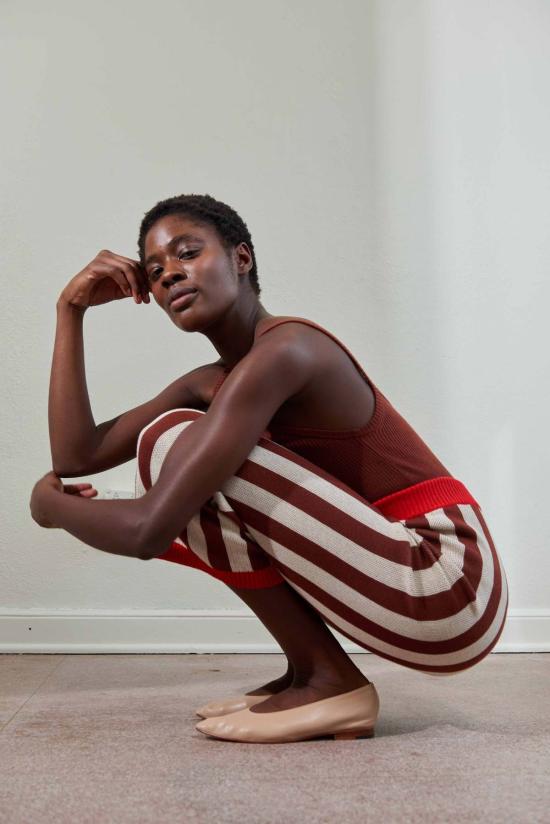  마리아 스탠리 민소매 티셔츠 아누 리브드 탱크 카카오 - MARIA STANLEY