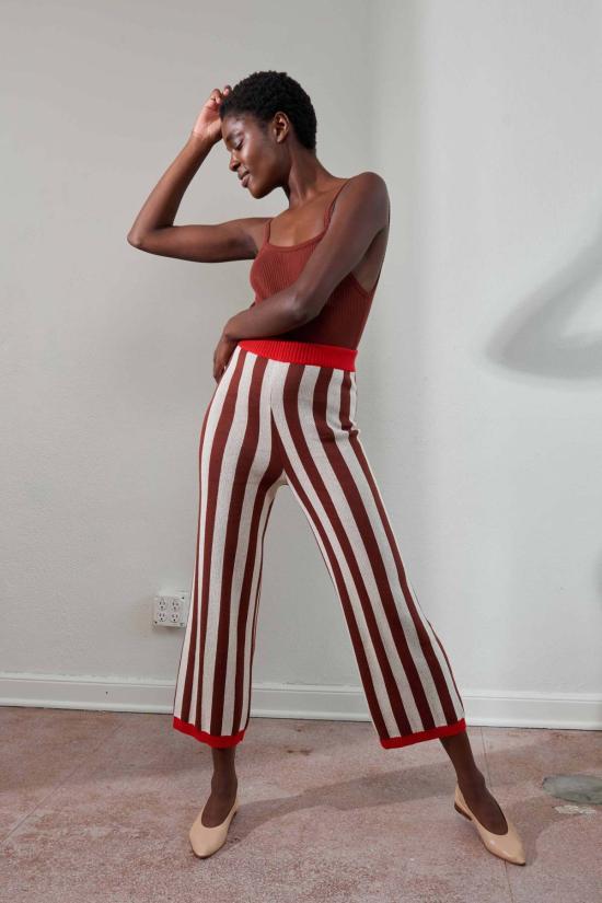  마리아 스탠리 민소매 티셔츠 아누 리브드 탱크 카카오 - MARIA STANLEY