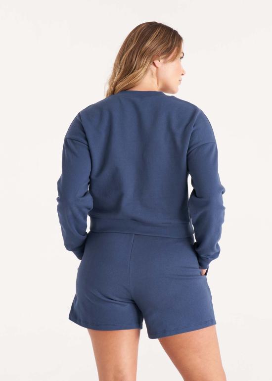  더 스탠다드 스티치 스웨터 스탠다드 스티치 크롭 스웨트셔츠 미드나잇 - THE STANDARD STITCH