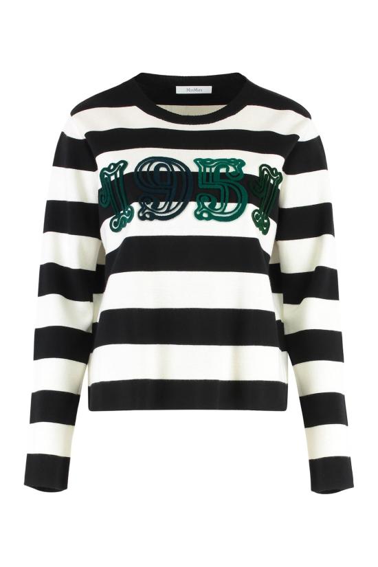  막스마라 스웨터 Max Mara Viterbo 버진 울  Bianco Nero