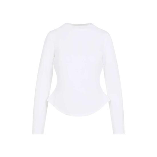  알라이아 긴팔 티셔츠 알라 Ls 티셔츠 블랑 - ALAIA