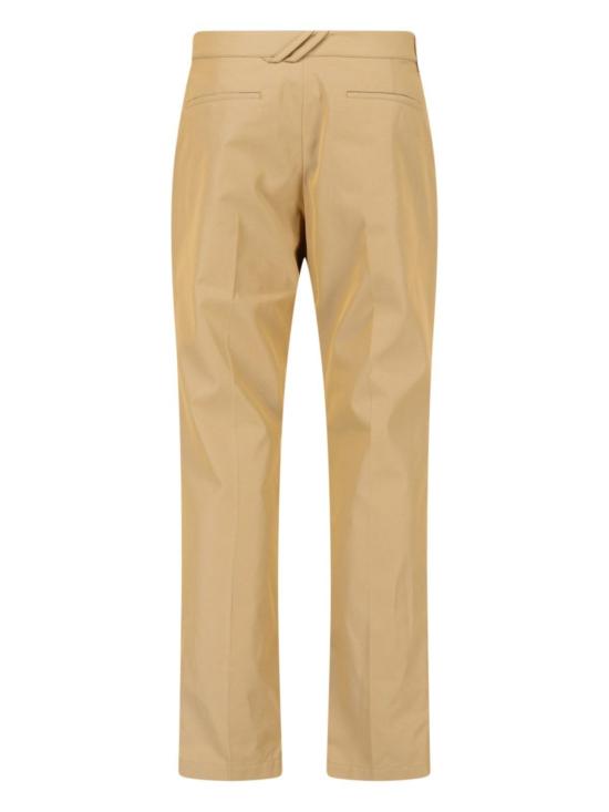  버버리 스트레이트 팬츠 스트레이트 레그 버클 디테일 팬츠 (스펠트 소재) - BURBERRY