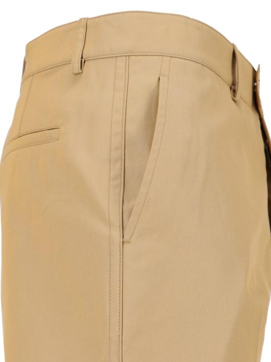  버버리 스트레이트 팬츠 스트레이트 레그 버클 디테일 팬츠 (스펠트 소재) - BURBERRY