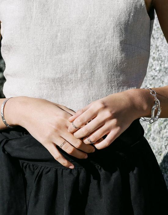  Cled 바디 주얼리 클레드 하이 타이드 타원형 체인 팔찌 스털링 실버 - OTHER BRANDS