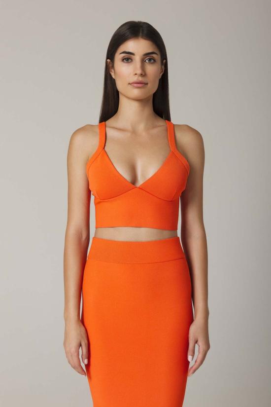  산티클레르 민소매 티셔츠 산티클러 아만다 니트 브라렛 버밀리온