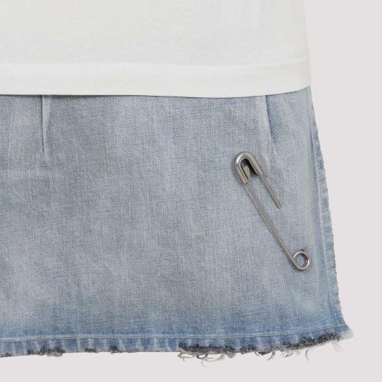  발렌시아가 숏 원피스 레이어드 미니 드레스 라이트 블루 - BALENCIAGA