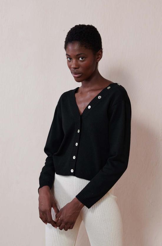  마리아 스탠리 가디건 버튼 카디 느와르 - MARIA STANLEY