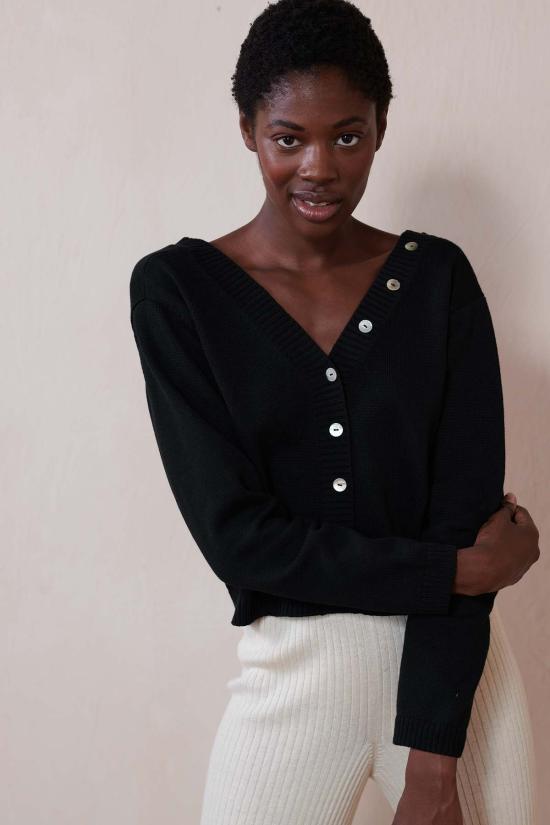  마리아 스탠리 가디건 버튼 카디 느와르 - MARIA STANLEY