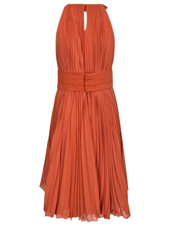  막스마라 미디 원피스 막스 마라 골레나 플리츠 드레스 러스트 - MAX MARA