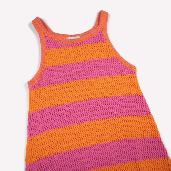  지지 니트웨어 미디 원피스 메쉬 코튼 탱크 드레스 - GIGI KNITWEAR