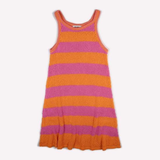  지지 니트웨어 미디 원피스 메쉬 코튼 탱크 드레스 - GIGI KNITWEAR
