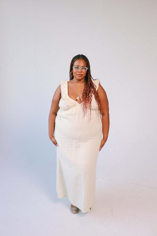  harly jae 롱 원피스 할리 재 밀로스 드레스 내추럴 체크 - OTHER BRANDS