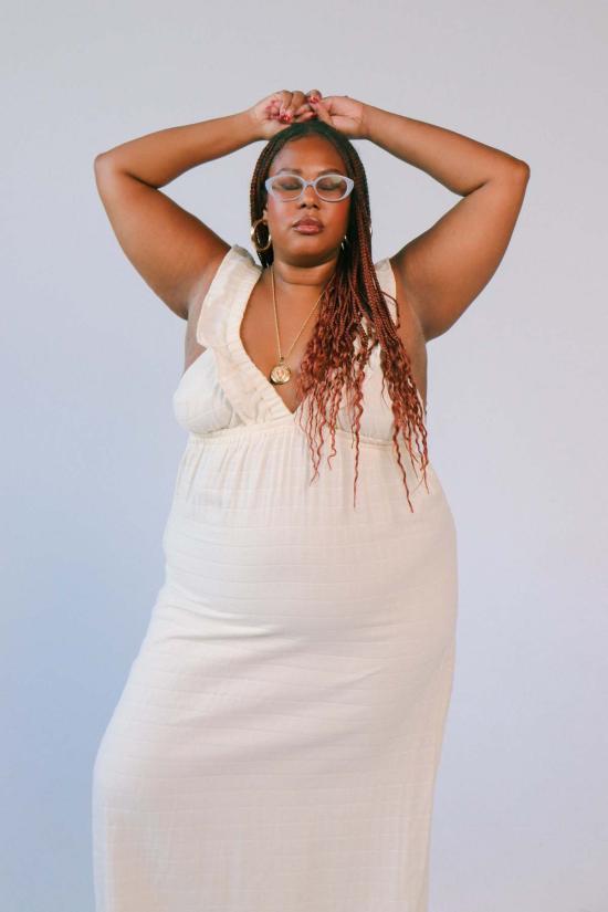  harly jae 롱 원피스 할리 재 밀로스 드레스 내추럴 체크