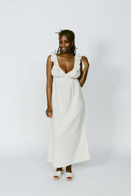  harly jae 롱 원피스 할리 재 밀로스 드레스 내추럴 체크 - OTHER BRANDS