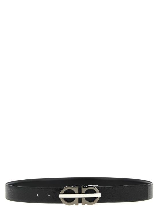  살바토레 페라가모 가죽 벨트 페라가모 간치니 리버서블  블랙 - SALVATORE FERRAGAMO