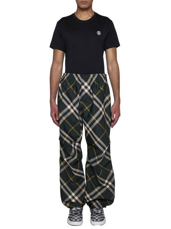  버버리 반팔 티셔츠 로고 자수 크루넥 티셔츠 블랙 - BURBERRY