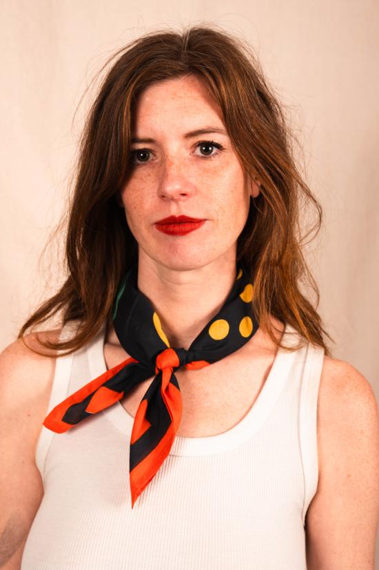  두샨트 머플러/스카프 . 아치 반다나 4호 대형 대비 도트 아트 프린트 반다나 - DUSHYANT